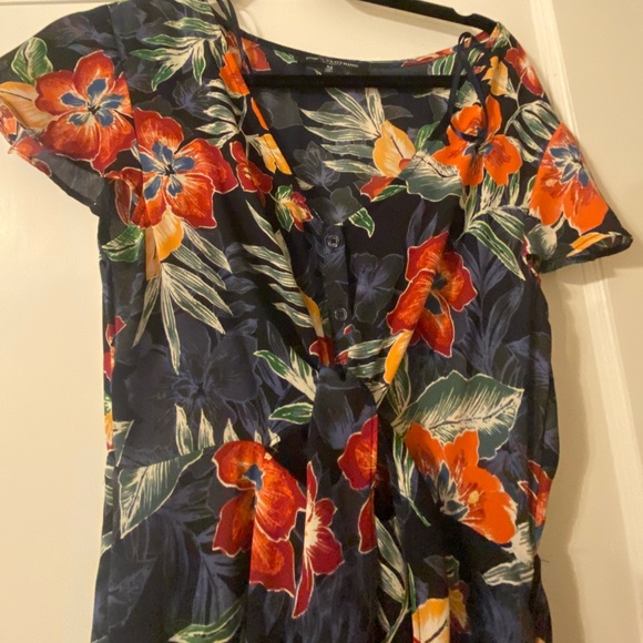 One clothing, Hawaiian floral wide-leg jumpsuit, with cutout and tie, M - Picture 3 of 8
